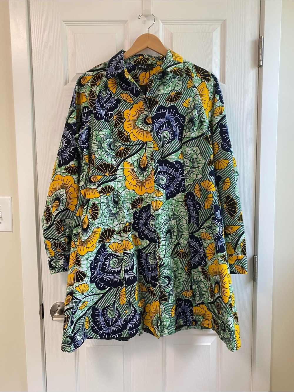 Mae Otti African Print Floral Shirt Dress